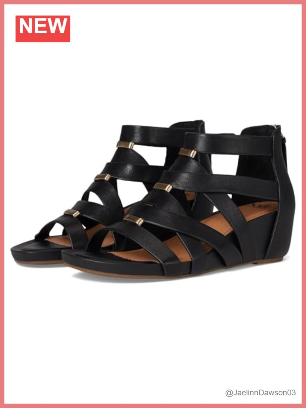 Womens Leather Wedge Sandals Ankle Strap Gladiator Zip Heels